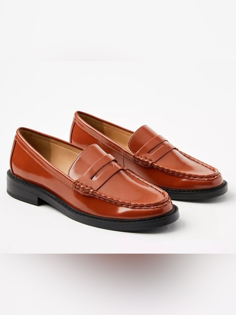 NEW ANN TAYLOR LOFT BROWN PENNY LOAFERS SHOES SZ 6.5